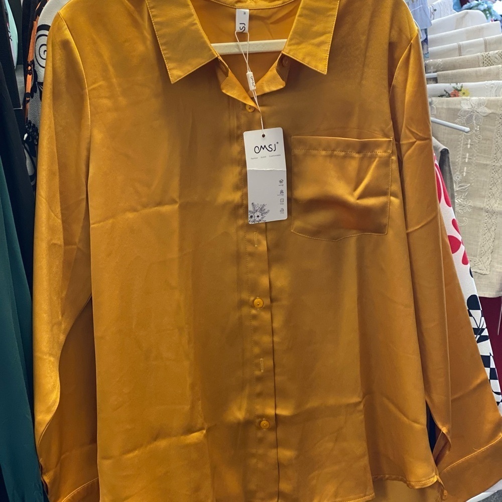 Oasis Golden Yellow Satin Top
